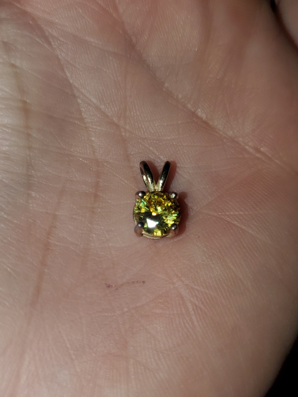Round-Cut Citrine Pendant 925 Silver